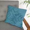 Hand-Woven Blue Boho Moroccan Decorative Throw Pillow - 17.5" x 17.5"